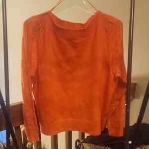Treasure & Bond Vibrant Orange Boat Neck Sweater